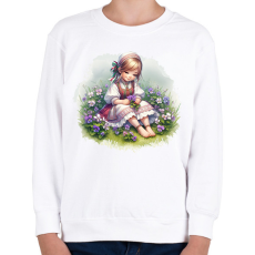 PRINTFASHION Kislány népviseletben - Gyerek pulóver - Fehér