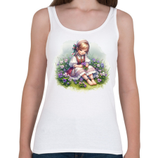 PRINTFASHION Kislány népviseletben - Női atléta - Fehér női trikó