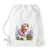 PRINTFASHION Kislány tavaszi ibolyával - Sportzsák, Tornazsák - Fehér
