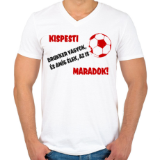 PRINTFASHION Kispesti drukker - Férfi V-nyakú póló - Fehér