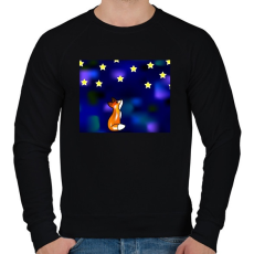 PRINTFASHION KisRóka a csillagok alatt - Férfi pulóver - Fekete