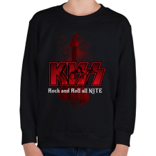PRINTFASHION kiss band - Gyerek pulóver - Fekete gyerek pulóver, kardigán