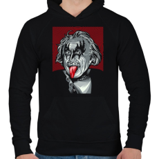 PRINTFASHION KISS: Einstein - Férfi kapucnis pulóver - Fekete