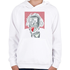 PRINTFASHION KISS: Einstein - Gyerek kapucnis pulóver - Fehér gyerek pulóver, kardigán