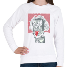 PRINTFASHION KISS: Einstein - Női pulóver - Fehér női pulóver, kardigán