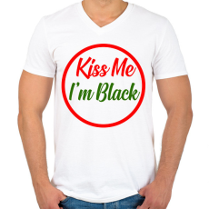 PRINTFASHION Kiss me - Férfi V-nyakú póló - Fehér