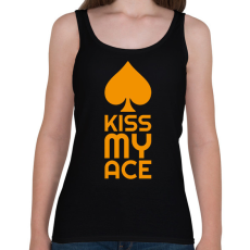 PRINTFASHION Kiss my ace - Női atléta - Fekete