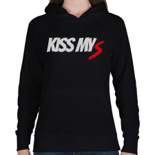 PRINTFASHION KISS MY S - Női kapucnis pulóver - Fekete női pulóver, kardigán