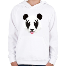 PRINTFASHION Kiss of a panda - Gyerek kapucnis pulóver - Fehér