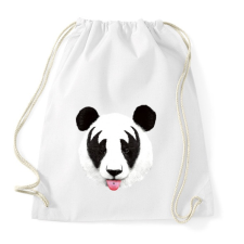 PRINTFASHION Kiss of a panda - Sportzsák, Tornazsák - Fehér tornazsák