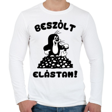 PRINTFASHION Kisvakond - Beszólt, elástam! - Férfi hosszú ujjú póló - Fehér