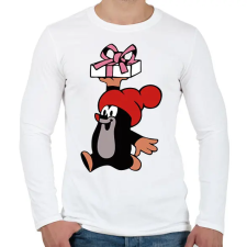 PRINTFASHION Kisvakond Karácsony - Férfi hosszú ujjú póló - Fehér férfi póló