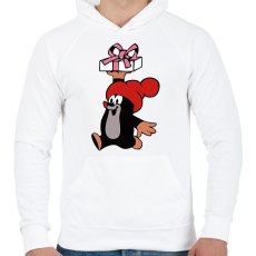 PRINTFASHION Kisvakond Karácsony - Férfi kapucnis pulóver - Fehér
