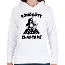 PRINTFASHION Kisvakond - köhögött, elástam! - Női kapucnis pulóver - Fehér női pulóver, kardigán