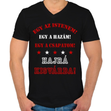PRINTFASHION Kisvárda - Férfi V-nyakú póló - Fekete férfi póló