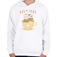 PRINTFASHION Kit-teas - Gyerek kapucnis pulóver - Fehér gyerek pulóver, kardigán