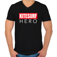 PRINTFASHION KITESURF HERO - Férfi V-nyakú póló - Fekete