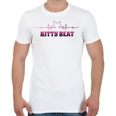 PRINTFASHION KITTY BEAT - Férfi póló - Fehér