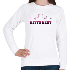 PRINTFASHION KITTY BEAT - Női pulóver - Fehér