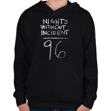 PRINTFASHION Kiut Nights without incident - Gyerek kapucnis pulóver - Fekete gyerek pulóver, kardigán