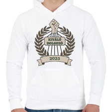 PRINTFASHION Kiváló dolgozó 2 - Férfi kapucnis pulóver - Fehér férfi pulóver, kardigán