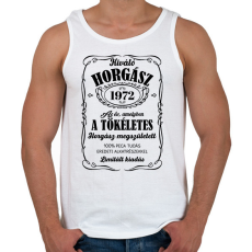 PRINTFASHION Kiváló horgász - Évszámmal (fekete) - Férfi atléta - Fehér