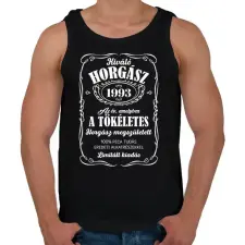 PRINTFASHION Kiváló horgász - Évszámmal - Férfi atléta - Fekete atléta, trikó