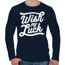 PRINTFASHION Kívánj szerencsét - Férfi hosszú ujjú póló - Sötétkék férfi póló