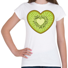 PRINTFASHION Kiwi szív - Női póló - Fehér