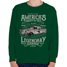 PRINTFASHION Klasszikus Amerikai autó - Gyerek pulóver - Sötétzöld gyerek pulóver, kardigán