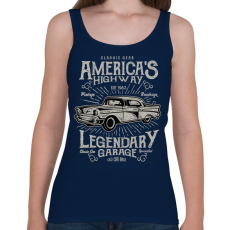 PRINTFASHION Klasszikus Amerikai autó - Női atléta - Sötétkék