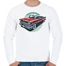 PRINTFASHION Klasszikus Autó - Férfi pulóver - Fehér férfi pulóver, kardigán