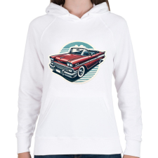 PRINTFASHION Klasszikus Autó - Női kapucnis pulóver - Fehér női pulóver, kardigán