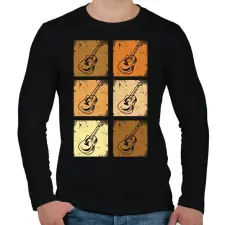 PRINTFASHION Klasszikus gitárok - Férfi hosszú ujjú póló - Fekete férfi póló