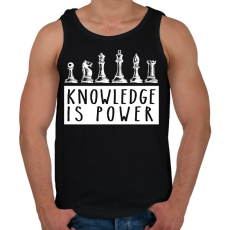 PRINTFASHION Knowledge is power - Férfi atléta - Fekete