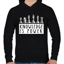PRINTFASHION Knowledge is power - Férfi kapucnis pulóver - Fekete férfi pulóver, kardigán