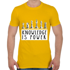 PRINTFASHION Knowledge is power - Férfi póló - Sárga
