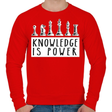 PRINTFASHION Knowledge is power - Férfi pulóver - Piros férfi pulóver, kardigán