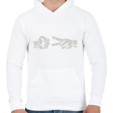 PRINTFASHION Kő papír olló - Férfi kapucnis pulóver - Fehér férfi pulóver, kardigán