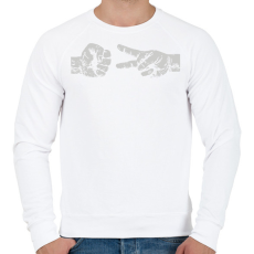 PRINTFASHION Kő papír olló - Férfi pulóver - Fehér