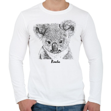 PRINTFASHION Koala - Férfi hosszú ujjú póló - Fehér férfi póló