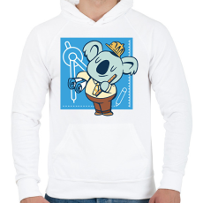 PRINTFASHION Koala mérnök - Férfi kapucnis pulóver - Fehér