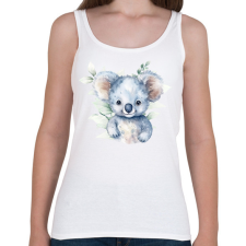 PRINTFASHION Koala növényekkel - Női atléta - Fehér női trikó