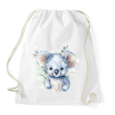 PRINTFASHION Koala növényekkel - Sportzsák, Tornazsák - Fehér