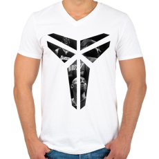 PRINTFASHION Kobe Bryant logo - Férfi V-nyakú póló - Fehér