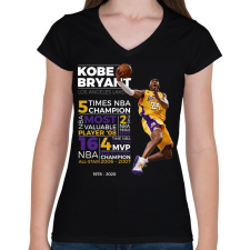 PRINTFASHION Kobi Bryant Dark - Női V-nyakú póló - Fekete női póló