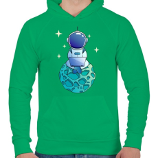 PRINTFASHION Kocka asztronauta zöld - Férfi kapucnis pulóver - Zöld