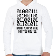 PRINTFASHION KOCKA - Férfi kapucnis pulóver - Fehér