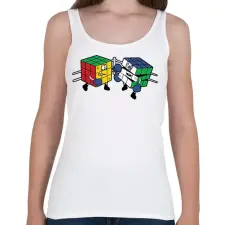 PRINTFASHION Kocka K.O. - Női atléta - Fehér női trikó