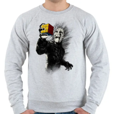 PRINTFASHION Kocka kirakva - Férfi pulóver - Sport szürke